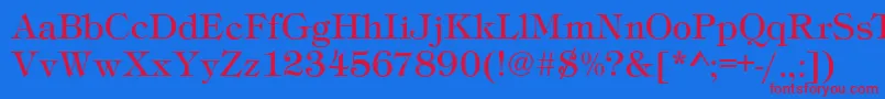 TimberRegular Font – Red Fonts on Blue Background