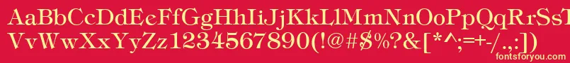 TimberRegular Font – Yellow Fonts on Red Background