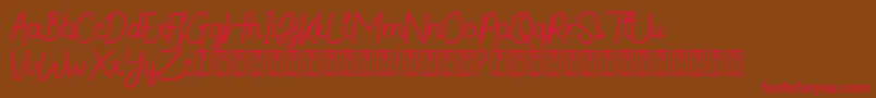 December DEMO Font – Red Fonts on Brown Background