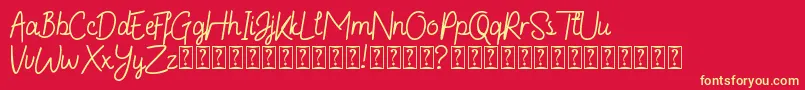 December DEMO Font – Yellow Fonts on Red Background