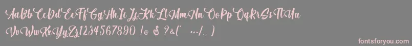 December Pastel   Personal Use Font – Pink Fonts on Gray Background