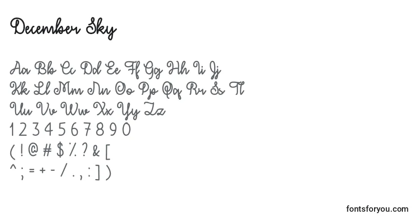 Fuente December Sky   - alfabeto, números, caracteres especiales