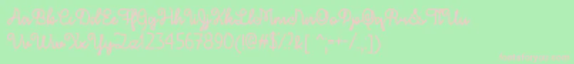 December Sky   Font – Pink Fonts on Green Background