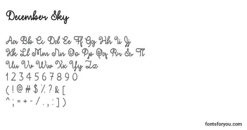 Шрифт December Sky   (124733) – алфавит, цифры, специальные символы