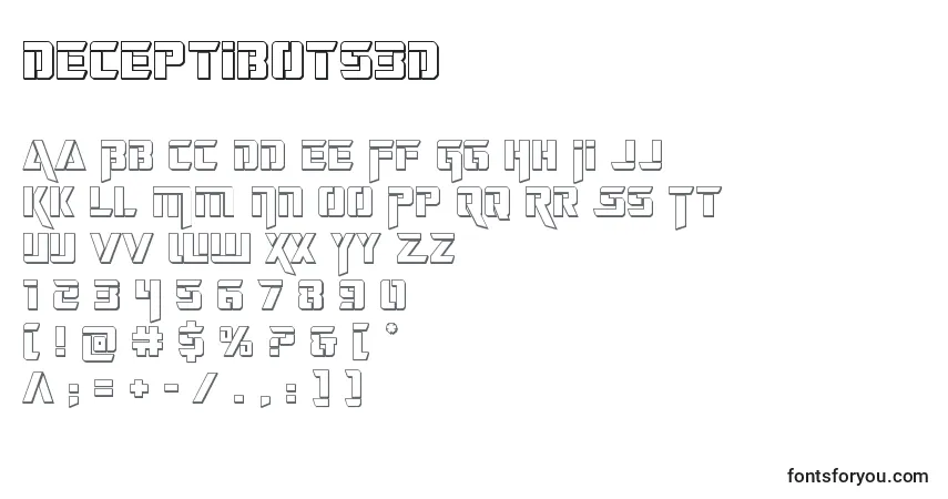 A fonte Deceptibots3d – alfabeto, números, caracteres especiais