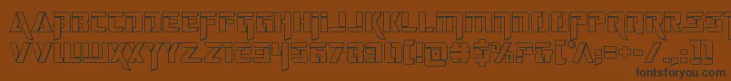 deceptibots3d-Schriftart – Schwarze Schriften auf braunem Hintergrund