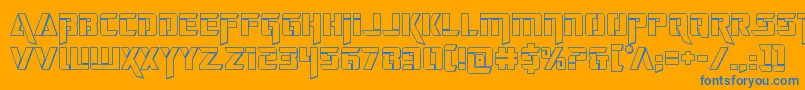フォントdeceptibots3d – オレンジの背景に青い文字