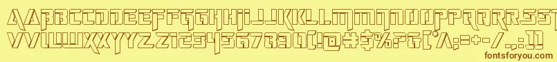 deceptibots3d Font – Brown Fonts on Yellow Background