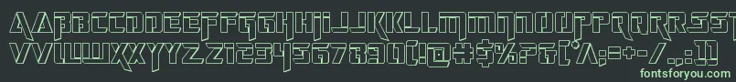 フォントdeceptibots3d – 黒い背景に緑の文字