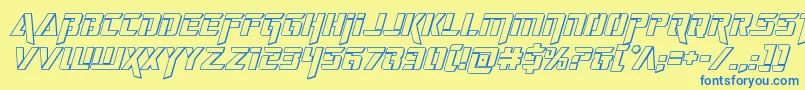 deceptibots3dital Font – Blue Fonts on Yellow Background