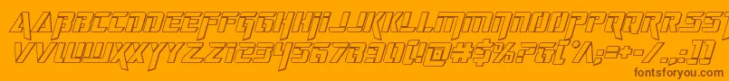 deceptibots3dital-Schriftart – Braune Schriften auf orangefarbenem Hintergrund