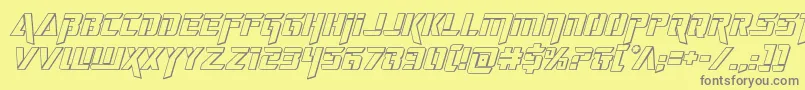 deceptibots3dital Font – Gray Fonts on Yellow Background