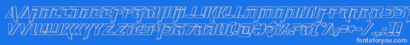 deceptibots3dital Font – Pink Fonts on Blue Background