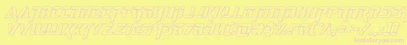 フォントdeceptibots3dital – ピンクのフォント、黄色の背景