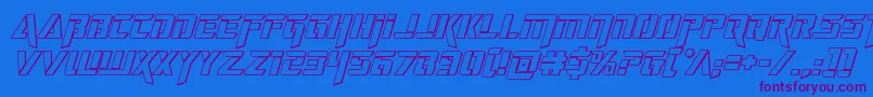 deceptibots3dital Font – Purple Fonts on Blue Background