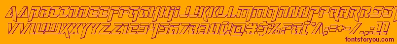 Шрифт deceptibots3dital – фиолетовые шрифты на оранжевом фоне