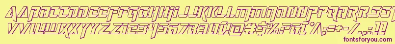 deceptibots3dital Font – Purple Fonts on Yellow Background