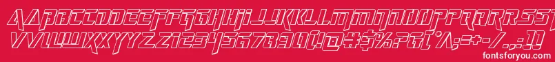 フォントdeceptibots3dital – 赤い背景に白い文字