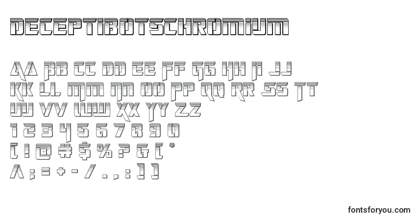 Schriftart Deceptibotschromium – Alphabet, Zahlen, spezielle Symbole