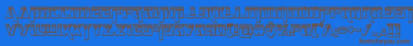 deceptibotschromium-Schriftart – Braune Schriften auf blauem Hintergrund