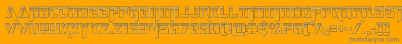 deceptibotschromium-Schriftart – Graue Schriften auf orangefarbenem Hintergrund