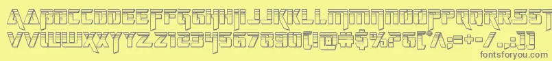 deceptibotschromium-fontti – harmaat kirjasimet keltaisella taustalla