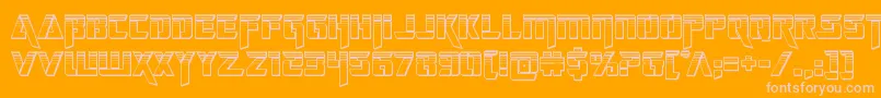 Weitere Informationen zur deceptibotschromium-Schriftart deceptibotschromium-Schriftart – Rosa Schriften auf orangefarbenem Hintergrund