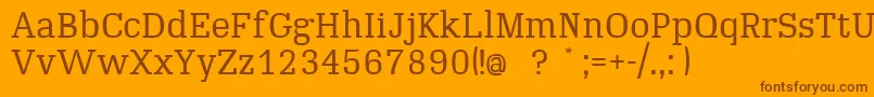 Police MucZeitMedium – polices brunes sur fond orange