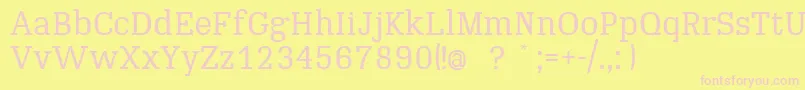 MucZeitMedium Font – Pink Fonts on Yellow Background