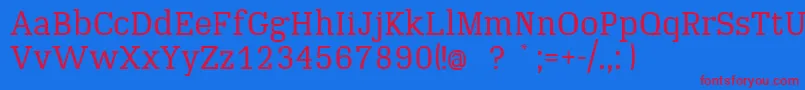 Шрифт MucZeitMedium – красные шрифты на синем фоне