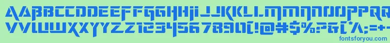 deceptibotsexpand-Schriftart – Blaue Schriften auf grünem Hintergrund