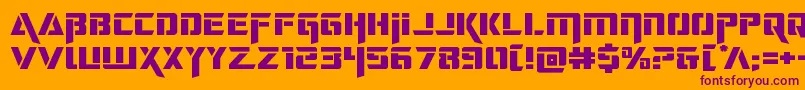 フォントdeceptibotsexpand – オレンジの背景に紫のフォント