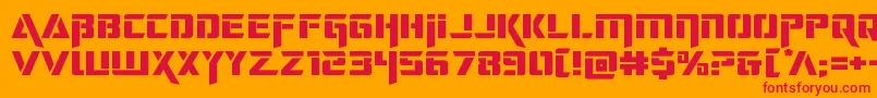 フォントdeceptibotsexpand – オレンジの背景に赤い文字