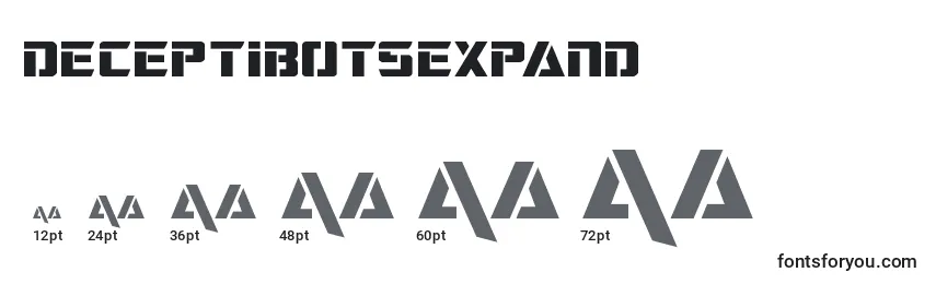 Размеры шрифта Deceptibotsexpand