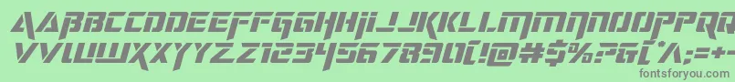 フォントdeceptibotsexpandital – 緑の背景に灰色の文字