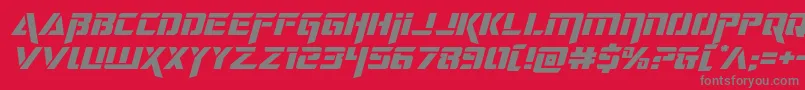 フォントdeceptibotsexpandital – 赤い背景に灰色の文字