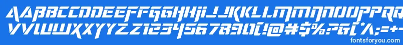 フォントdeceptibotsexpandital – 青い背景に白い文字