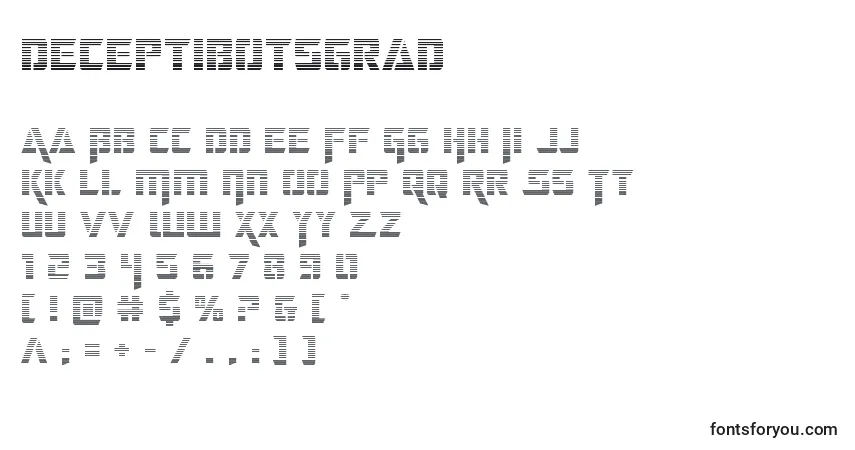 A fonte Deceptibotsgrad – alfabeto, números, caracteres especiais