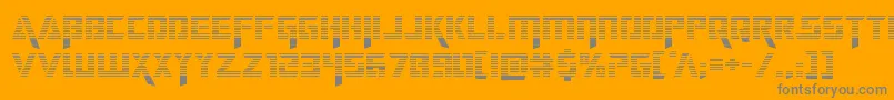 フォントdeceptibotsgrad – オレンジの背景に灰色の文字