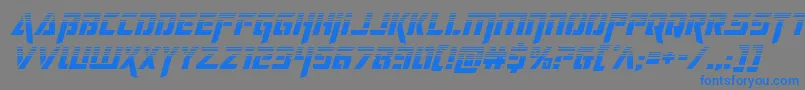 フォントdeceptibotshalfital – 灰色の背景に青い文字