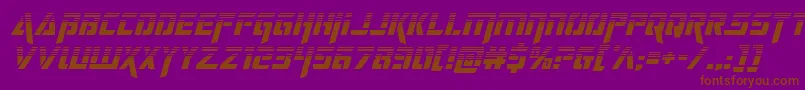 フォントdeceptibotshalfital – 紫色の背景に茶色のフォント