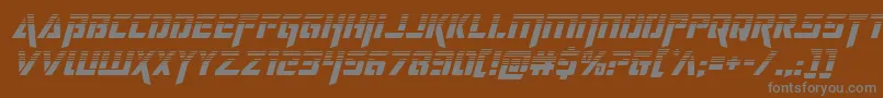 フォントdeceptibotshalfital – 茶色の背景に灰色の文字