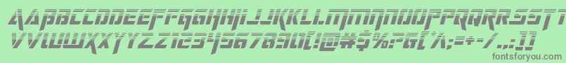 フォントdeceptibotshalfital – 緑の背景に灰色の文字