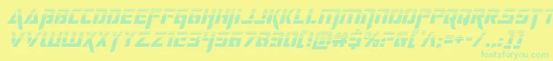 フォントdeceptibotshalfital – 黄色い背景に緑の文字