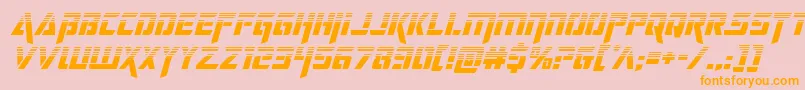 deceptibotshalfital-Schriftart – Orangefarbene Schriften auf rosa Hintergrund