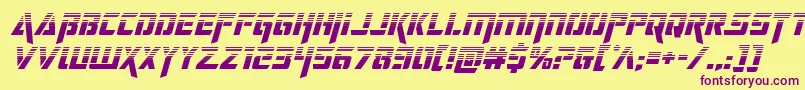 フォントdeceptibotshalfital – 紫色のフォント、黄色の背景