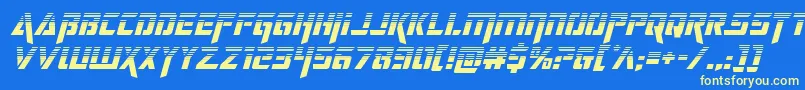 deceptibotshalfital Font – Yellow Fonts on Blue Background