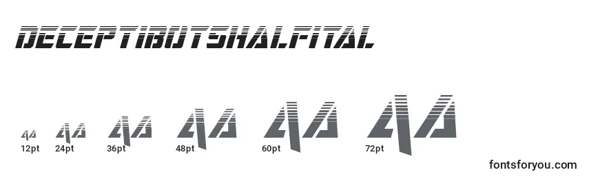 Размеры шрифта Deceptibotshalfital