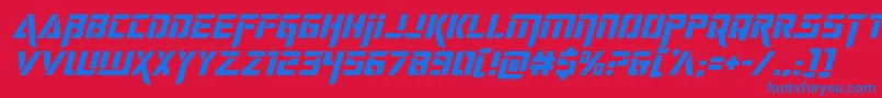 deceptibotsital Font – Blue Fonts on Red Background