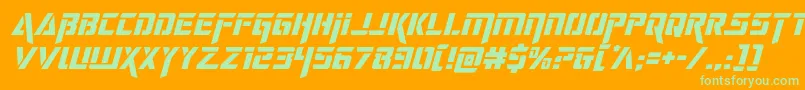 deceptibotsital Font – Green Fonts on Orange Background